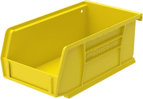 Akro-Mils 30220 AkroBins Plastic Storage Bins, Space-Saving Stackable Bins for Garage, Pantry, Craft Organization, 7" x 4" x 3", Yellow, 24-Pack - color: Yellow