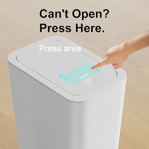 N. NETDOT 3 Pack (2 of 4 Gal & 1 of 2.6 Gal) Small Trash Can with Lid,Bathroom Garbage Can with Pop-Up Lid,Waste Basket for Bathroom,Kitchen,Bedroom,Powder Room,Craft Room,Office,College (Gray) - color: 4gal x2 & 2.6gal Grey