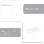 Smart Design Kitchen Storage Expandable Shelf Rack w/ Scratch Resistant Feet - Steel - Rust Resistant Finish - for Cups, Dishes, Cabinet & Pantry Organization - Kitchen (16 x 32.5) [White]