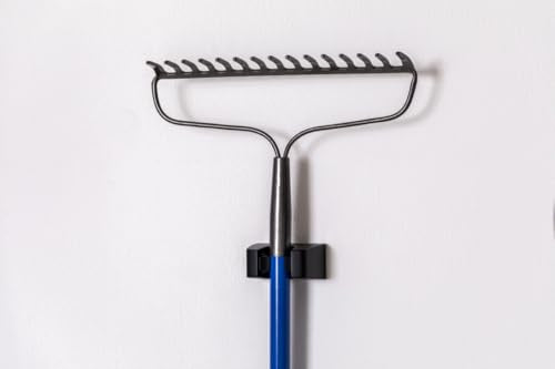 Duck EasyMounts Mop and Broom Holder - Heavy Duty Wall Mount Rack for Home Organization and Storage - No Tool Install - Holds Up to 15 lbs - Black, Pack of 1 Hook & All Hanging Hardware - size: 1 Pack, style: Tool Holder