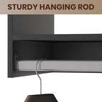 ROOMTEC Modular Closet System, 49" Wall-Mounted Closet Organizer with Hanging Rods, Wooden Tower for Walk-In Closets, Wardrobe Storage Kit, Black - size: 49" Wide, style: Model 2