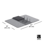 Umbra Udry Dish Rack with Movable Pegs and Microfiber Drying Mat – Space-Saving Design Folds Up for Easy Storage, Basic Rack, Dark Grey - color: Gray, style: Rack with Pegs