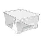 Plastic Drawer Wide Tower Plastic Storage Cart with Clear Pull Out Drawers, Silver (3 Drawer Wide Tower) - color: Grey and Clear