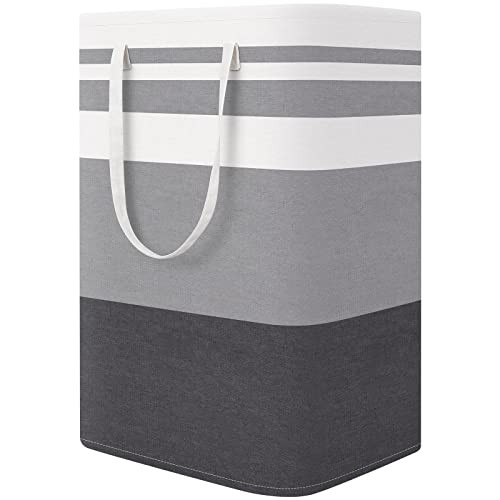 StorageRight Large Collapsible Laundry Basket Hamper with Easy Carry Handles，Freestanding Clothes Hampers for Laundry, Bedroom, Dorm, Towels, Toys, 75L, Gradient Grey - color: Gradient Grey, size: 75L