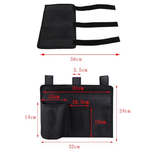 Bedside Storage Bag, Multiple Pocket Hanging Organizer with Adjustable Fasteners Space Saving Bedside Caddy for Bunk Hospital Beds Dorm Bed Rails