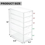 Prsildan Acrylic Drawer Makeup Organizer with 5 Drawers, Hair Accessories Organizer, Office Desk Organization, Clear Stackable Storage Drawers for Vanity, Countertop, Craft, Jewelry - style: 5 Drawers