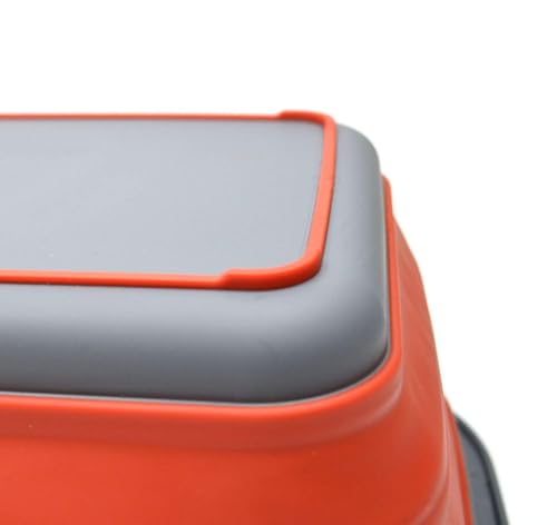 SAMMART 9.2L (2.37Gallon) Collapsible Tub - Portable Outdoor Picnic Basket/Crater - Foldable Shopping Bag - Space Saving Storage Container (M, Terracotta) - color: Terracotta