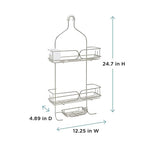 Zenna Home Shower Caddy Hanging Bathroom Organizer, Stainless Steel Shower Rack with 2 Shelves and Built in Hooks, Rustproof Over Shower Head Storage System, Stainless Steel - style: 2-Shelf Caddy