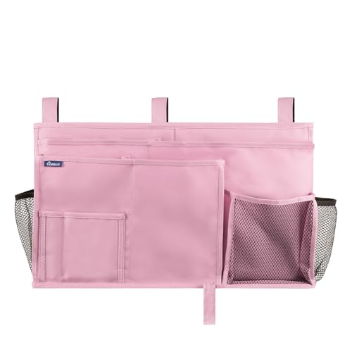 Surblue Caddy Hanging Organizer Bedside Storage Bag for Bunk and Hospital Beds, Pink, L - color: Pink, size: Large