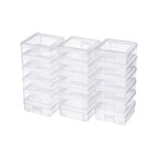 18 Pack Storage Containers with Latching Lid Small Size 5" x 5"x 1.9" Plastic Clear Boxes for Office,Beauty - size: Small-18 Pack