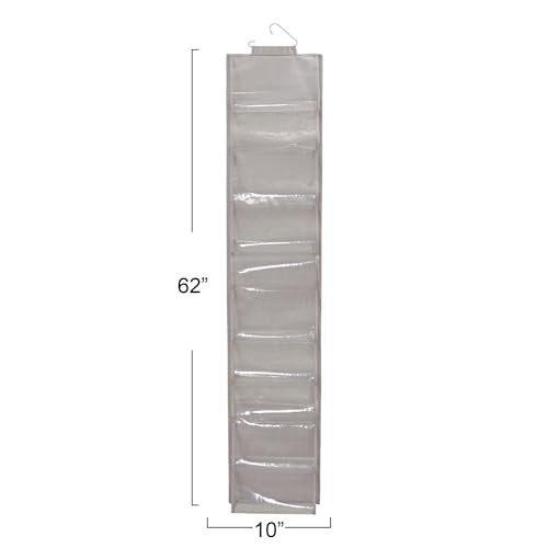 Household Essentials 20-Pocket Closet Shoe File, Single Hook System - color: Silver