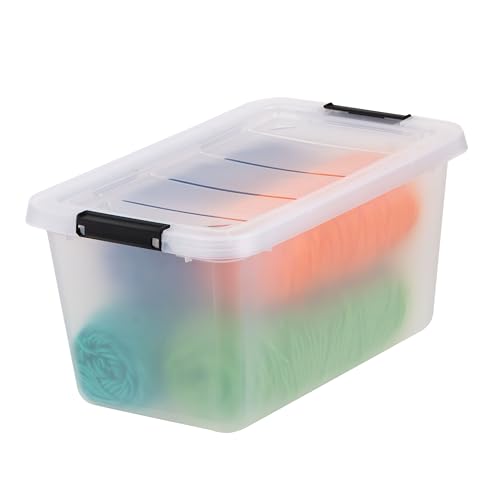 IRIS USA 6-Pack Clip Box with Latching Lids, 13 Quart Craft Storage Bins, Art & Writing Supply Containers for Home, Office & Classroom Organization - size: 13.5 Qt, style: 6 Pack