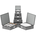 SpaceAid China Storage Containers 6 Pack, Stackable Hard Shell Quilted Cases with Soft Plate Separators, Moving Supplies Packing Boxes for Dishes, Plates, Platters, Mugs, Cups (Grey) - style: Plate Platter Mug Combo
