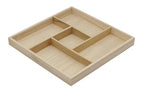 5 Section Wooden Trays – 10" × 10" Square Organizers with Compartments for Crafts, Drawer Tidying, Snacks, and Display | 2 Pack - size: 5 Section