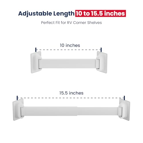 Safoner Adjustable RV Shower Corner Storage Bar- Durable Aluminum RV Corner Caddy for Shower Organization- Perfect for Travel Trailer, Camper Inside Storage and Organization- 2 Packs - size: 2 Packs