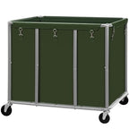STO STO Commercial Laundry Cart with Lockable Wheels, Large 420L Industrial Rolling Laundry Hamper with Steel Frame, Removable Waterproof Bag, 400 lbs Capacity for Hotels, Hospitals, Factories, Green
