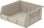 Akro-Mils 30235 AkroBins Plastic Storage Bins, Space-Saving Stackable Bins for Garage, Pantry, Craft Organization, 11" x 11" x 5", Stone, 6-Pack - color: Stone