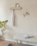 Kazai. Key Holder for Wall 'Tone' | Minimalist Key Hooks Design from Berlin | Modern Key Hanger with Metal Shelf | Key Hook Wall Mounted as Hallway Furniture | Taupe - color: Taupe