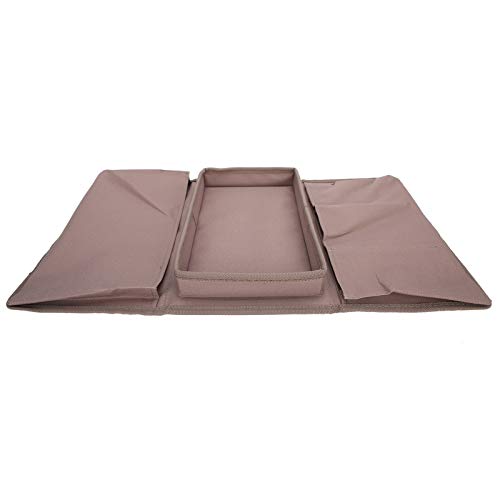 Sofa Armrest Organizer Caddy, 4 Pockets Couch Armchair Caddy TV Remote Control Holder Armchair Couch Bag with Cup Holder Tray for Snacks Glasses Smartphone Magazines(11.8x7.1x7.1in-Brown)