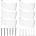 Colarr 6 Pack Expandable Pocket Wall File Holder Plastic Hanging Wall Organizer Space Saving Wallmount File Holder for Office Mail Letter Magazine(White) - color: White