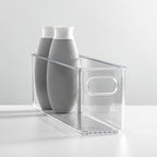 mDesign Plastic Bathroom Storage Container Bins w/ Handles - Closet, Cabinet, Vanity, Cupboard Shelf Organization, Hair Tools Accessory Organizer - Ligne Collection; Clear, ‎5x3.75x16 (Pack of 8) - size: ‎5 x 3.75 x 16 (Pack of 8)