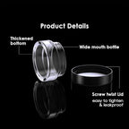 50 Pack 5 Gram 0.17OZ Clear Plastic Containers with Lids, Small Round Cosmetic Jars Makeup Travel Containers Jar for Cream, Bead, Eye Shadow, Samples, Jewelry, Lotions, Powders, Glitters Lip Gloss - color: Black Lid, size: 0.17 Ounce