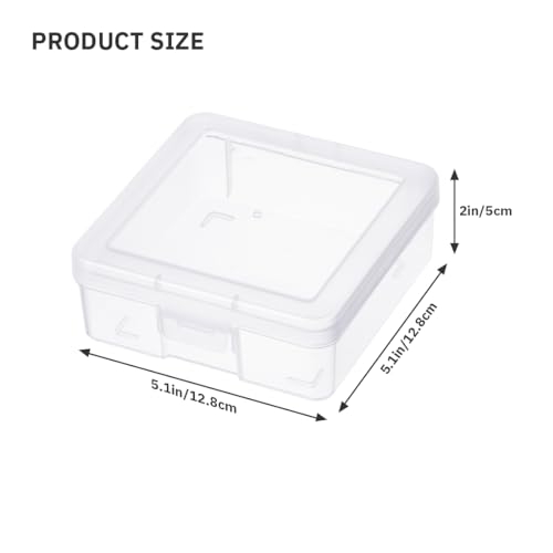 18 Pack Storage Containers with Latching Lid Small Size 5" x 5"x 1.9" Plastic Clear Boxes for Office,Beauty - size: Small-18 Pack