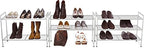 Simple Houseware 3-Tier Stackable Mesh Shoe Rack, Silver - color: Silver, style: Mesh Panel