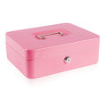 KYODOLED Large Metal Cash Box with Money Tray and Lock,Money Box with Cash Tray,Cash Drawer,9.84"x 7.87"x 3.54" Pink Large - color: Pink, size: Large