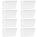 Gawerk Clear Acrylic Single Pocket, Plastic Hanging Wall Mount File Holder for Office Home (White, 8 Pack) - color: White, size: 8 Pack