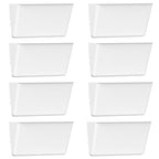 Gawerk Clear Acrylic Single Pocket, Plastic Hanging Wall Mount File Holder for Office Home (White, 8 Pack) - color: White, size: 8 Pack