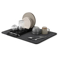 Umbra Udry Dish Rack and Microfiber Drying Mat – Space-Saving Design Folds Up for Easy Storage, Basic Rack, Black - color: Black, style: Basic Rack
