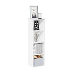 Furinno PASIR Book Shelf, 4-Tier Modern Bookshelf, Open Shelves Bookcase 9 x 12 x 42, Easy Assembly, for Living Room, Bedroom, Home Office, White - color: White, size: 4-Tier Cube