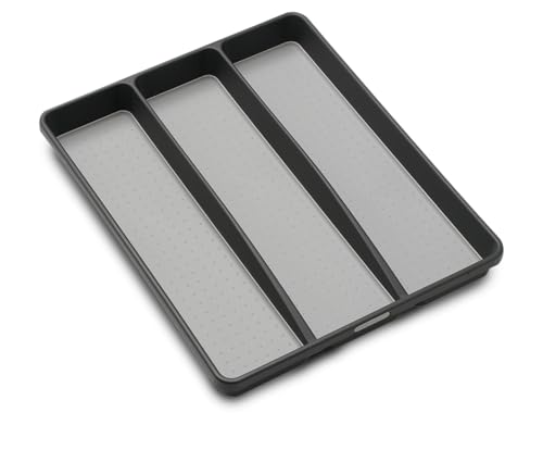 madesmart Classic Utensil Tray - Granite | CLASSIC COLLECTION | 3-Compartments | Kitchen Organizer | Non-slip Lining and Rubber Feet | Easy to Clean | BPA-Free Large