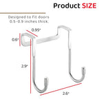 Over Cabinet Door Hook & Wardrobe Door Hook, Stainless Steel Hanging Hooks for Towels, Bags, Clothes – Bathroom Door Hooks for Towels, Kitchen Cabinet Hooks, Wardrobe Hooks, Dorm Room Hangers (2PCS)