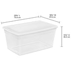 Sterilite 12-Pack 90 Quart Storage Box, Stackable Clear Plastic Bins with Snap-On Lids - Heavy-Duty Organizing Containers for Closet, Bathroom, and Office - size: 90 Quart, style: 12
