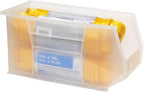 Akro-Mils 30265 AkroBins Plastic Storage Bins, Space-Saving Stackable Bins for Garage, Pantry, Craft Organization, 18-" x 8.25-" x 9-", Clear, 6-Pack - color: Clear