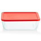 Pyrex Simply Store Glass Food Storage Container, Snug Fit Non-Toxic Plastic BPA-Free Lids, Freezer Dishwasher Microwave Safe, 11 Cup - size: 11 Cup