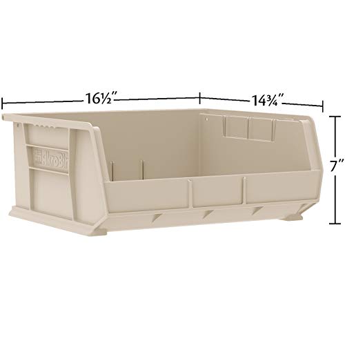 Akro-Mils 30250 AkroBins Plastic Storage Bins, Space-Saving Stackable Bins for Garage, Pantry, Craft Organization, 15" x 16" x 7", Clear, 6-Pack - color: Clear
