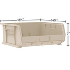 Akro-Mils 30250 AkroBins Plastic Storage Bins, Space-Saving Stackable Bins for Garage, Pantry, Craft Organization, 15" x 16" x 7", Clear, 6-Pack - color: Clear