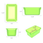 Storex Small Cubby Bin, 12.2 x 7.8 x 5.1 Inches, Candy Green, 5-Pack (62477U05C) - color: Tint Green, style: Bin Only