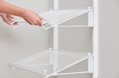 Rubbermaid Customizable Wall Mount Shoe Shelf, White, for Home/House/Closet/Laundry/Linen Organization - style: Shoe Shelf