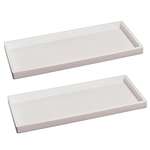 Spacewiser Countertop and Vanity Tray - 2 PC Large 11.7" Silicone Bathroom Trays, Counter Organizer, Dish Soap Sponge Holder Kitchen Sink Tray Organizer, Sink Caddy Toothbrush Key Kitchen Soap Trays - color: White, size: 2 PC Large - 11.7”