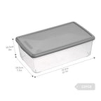 Clear Shoe Boxes Plastic Storage Bins with Latching Lid Rectangular Storage Boxes Durable See-Through Lidded Shoe Boxes for Art Supplies and Home (Grey) - color: Grey