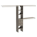 ClosetMaid SuiteSymphony Wood Closet Organizer Kit with Tower, 3 Hang Rods, Top Shelves, 2 Drawers, Adjustable, Fits Spaces 5-9 ft. Wide, Graphite Grey - color: Graphite Grey, style: Closet Organizer w/Shelves, 2-Drawers