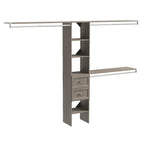 ClosetMaid SuiteSymphony Wood Closet Organizer Kit with Tower, 3 Hang Rods, Top Shelves, 2 Drawers, Adjustable, Fits Spaces 5-9 ft. Wide, Graphite Grey - color: Graphite Grey, style: Closet Organizer w/Shelves, 2-Drawers