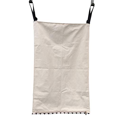 Adjustable Space Saving Door Hanging Laundry Hamper Bag with Stainless Steel Hooks