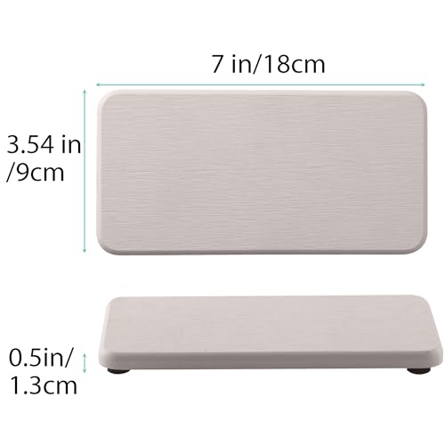NiuYichee 2 Pcs Water Absorbing Stone Trays, Kitchen/Bathroom Sink Soap Dish, Diatomite Tray Used for Hand Soap & Cosmetic Bottles in The Modern Home, 3.5" W x 7.1" L, White - color: White, size: 7.1" x 3.54"