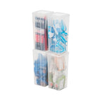 IRIS USA Vertical Plastic Flip Top Storage Containers Bins with Lids for Pantry, Home, Office, Organization, Large, Stackable Hinged Organizer with Latches, Clear, 4 Pack - size: Large - 4 Pack