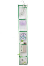 ALYER Narrow Mesh Fabric Shower Caddy Organizer with Hanger,Hanging Mesh Pockets for Shampoo, Conditioner, Soap and Body Wash (Green) - color: Green-hanger